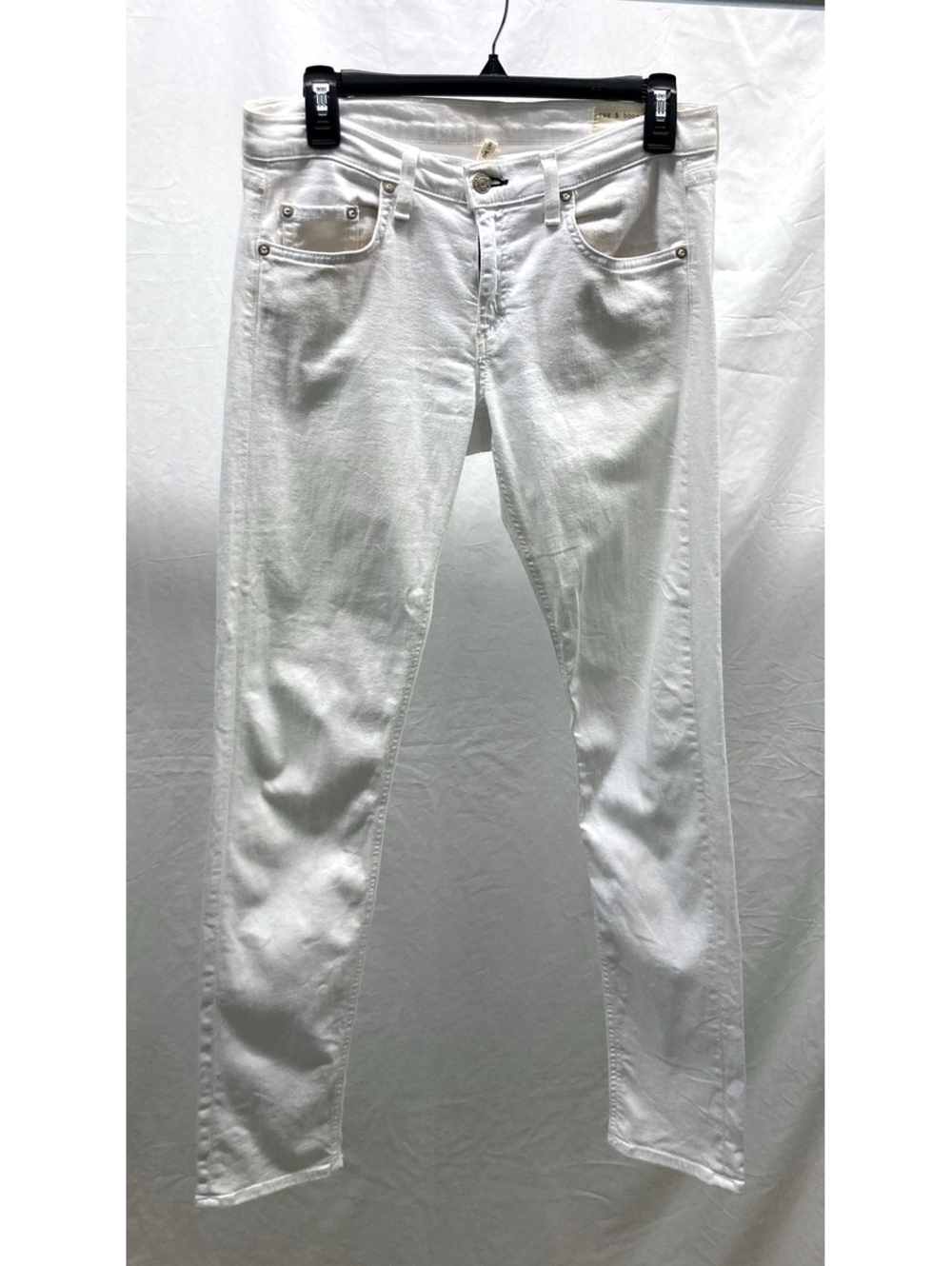 Rag & Bone Dre Aged Bright White Slim Boyfriend Jeans 27
